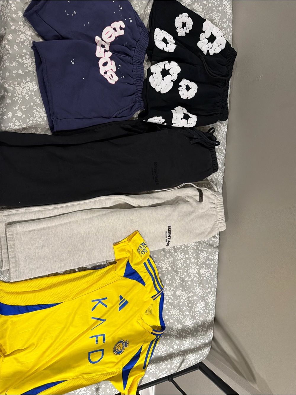 Essentials Kids Cream Sweatshorts & Black/Blue Mix - Pack of Casual Bottoms